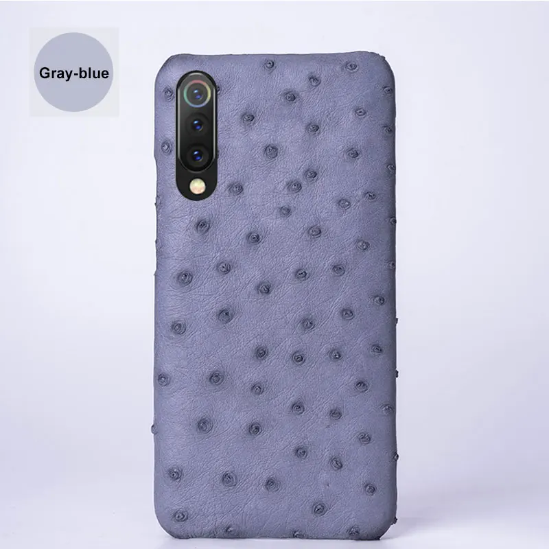 Подходящие чехлы для xiaomi 8 explorer 9, Чехол 9 se mi9, прозрачный кожаный чехол для телефона, сумка для телефона, чехол для телефона из кожи страуса, роскошный - Цвет: Blue case