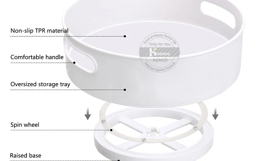 360 Rotating Storage Tray Multi-Functional Set Of 2