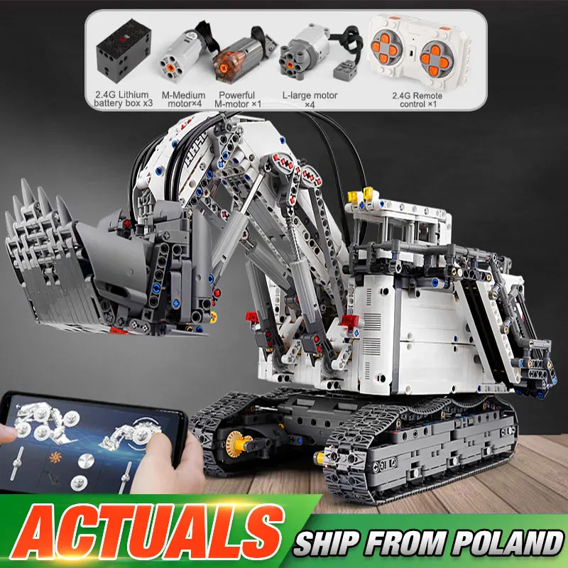 Совместим с ed Technic серии 42100 кирпичи Liebherrs экскаватор R9800 Мотор мощность модель