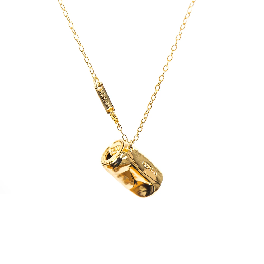 Gold-color Модное ожерелье INS AMBUSH с подвеской в виде молодых банок, золотое ожерелье в форме бутылки колы, преувеличенное очарование, ювелирные изделия в стиле хип-хоп, вечерние Подарки для женщин - Metal Color: Gold-color