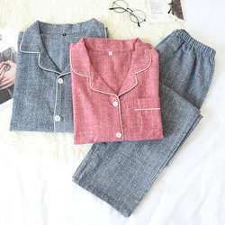 Autumn and Winter New Couple Pajamas Long-sleeved Trousers 100% Cotton Sanding Comfortable Home Service Suits for Men and Women