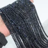 Natural Dark Sapphire Faceted Round Beads 3mm / 4mm ► Photo 3/4