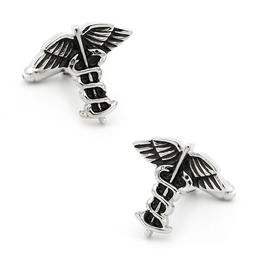 Запонки с крыльями ангела в винтажном стиле для мужчин, качественный медный материал, запонки черного цвета, опт и розница