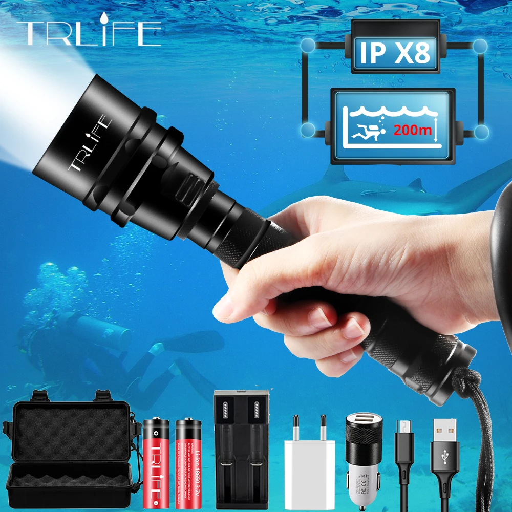 CREE XM-L2U2 LED Lamp Beads Batteries Anti-Pressure Tempered Diving Glass Lenses with 18650 Li Battery OYESS 1600 Lumen Waterproof Diving Flashlight 2 Pack CREE XM-L2U2 LED Lamp Beads Batteries Anti-Pressure Tempered Diving Glass Lenses with 18650 Li Battery OYESS 1600 Lumen Waterproof Diving Flashlight 2 Pack
