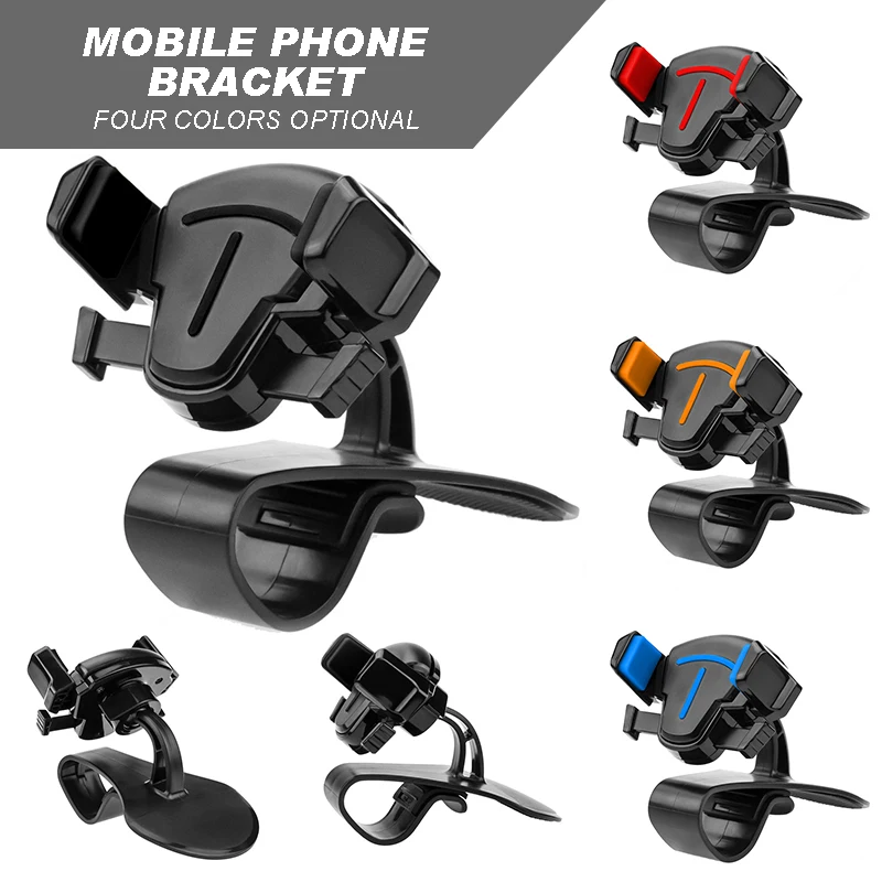 

Universal 360 Degree Rotation Dashboard Mount Car Clip Holder Stand Cradle For Mobile Smart Cell Phone Stand Holder Black Red