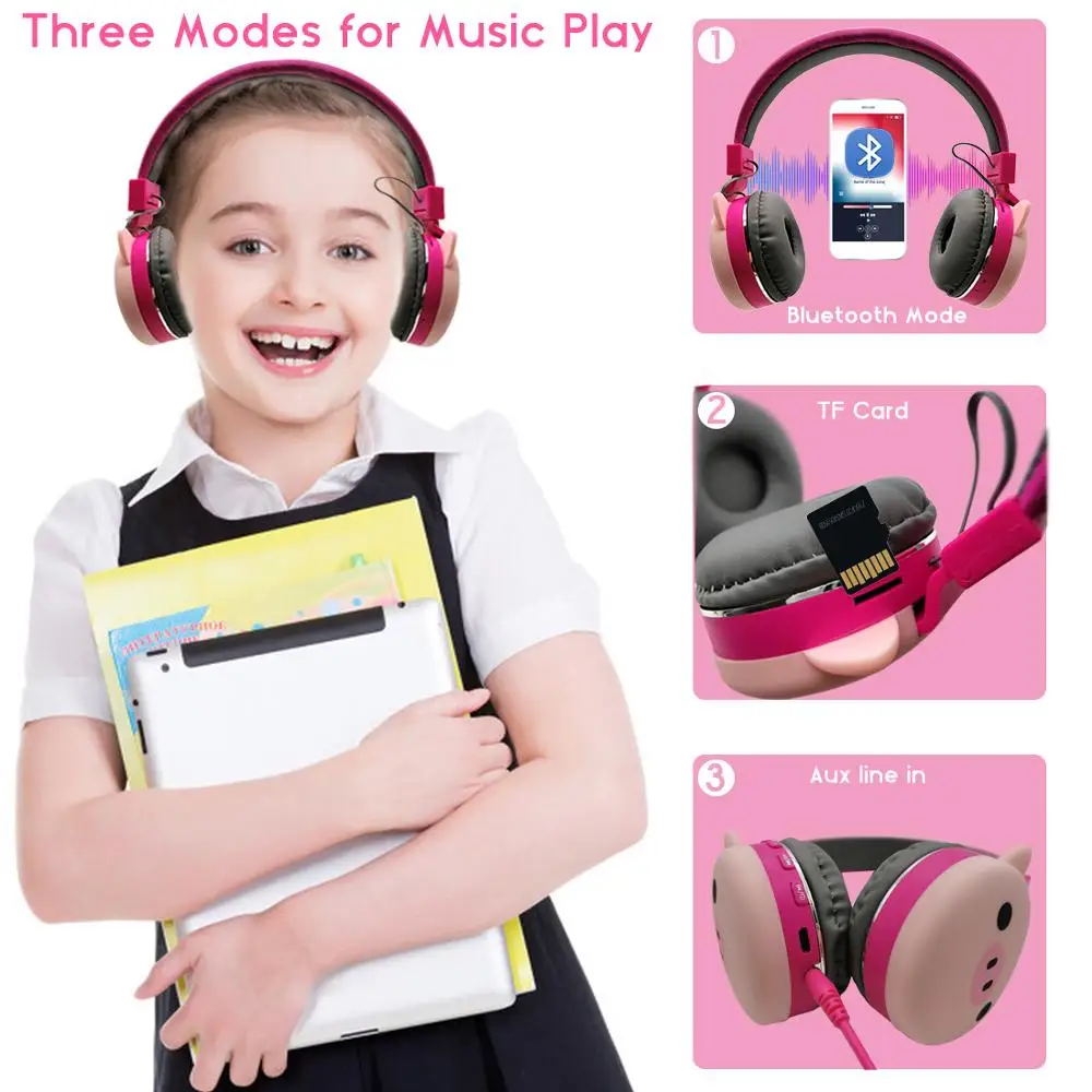 Cat Ear Bluetooth 5 0 Headphones For Girls Boys Kids Earphone Cute Style Headset Support TF Card With Mic Wireless Headphone