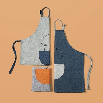 

1Pcs Kitchen Aprons For Woman Coffee Shop And Hairdresser Sleeveless Work Apron Bib Cooking Work Clothing Antifouling Aprons