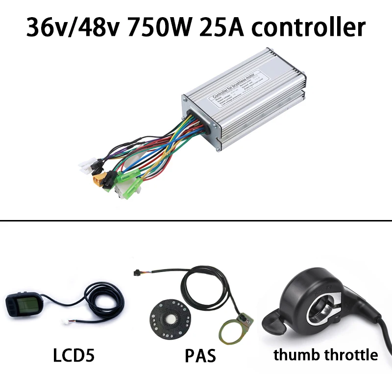 36v-48 250 Вт/350 Вт/500 Вт/750 Вт/1000 Вт/1500 Вт Электрический велосипед конверсионный комплект контроллер с LCD5 LCD3 и цветной дисплей LCD8s - Цвет: KT25A  LCD5