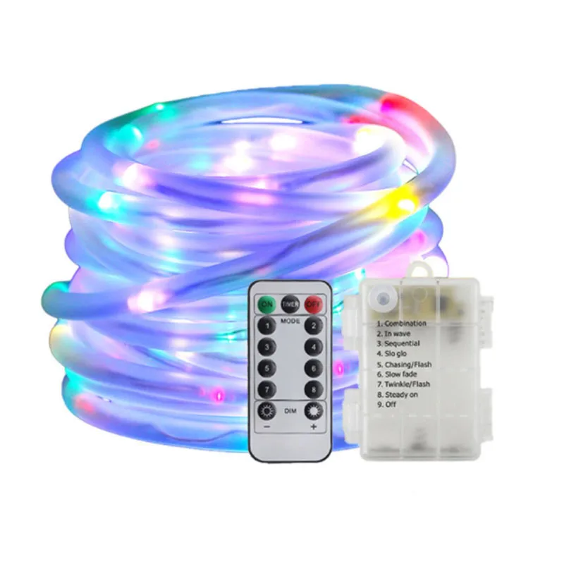 multicolor Гирляндой праздничное светодиодный гирлянды Рождественские огни Открытый Батарея Водонепроницаемый веревка светодиодный украшения гирлянды вечерние праздник, на свадьбу - Испускаемый цвет: multicolor