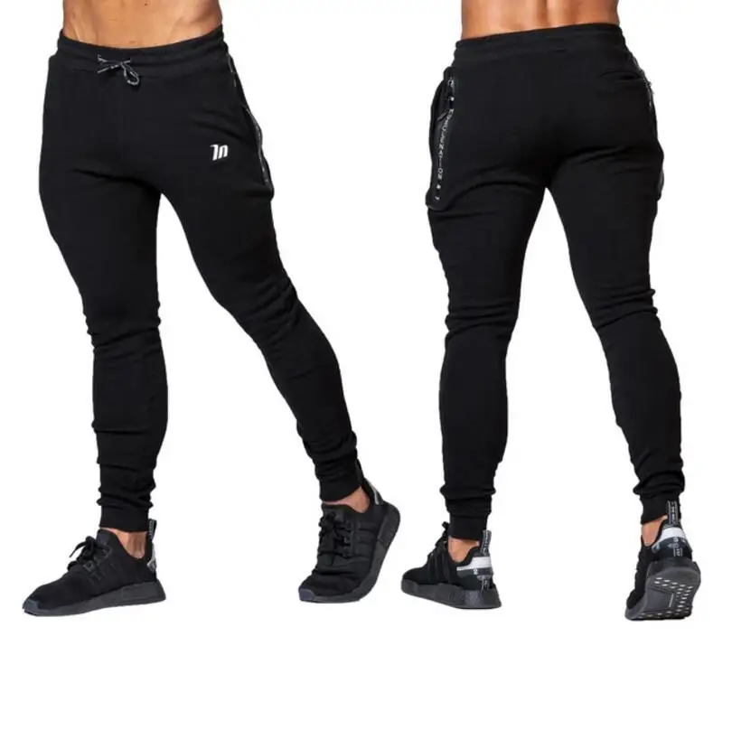 Мужские повседневные брюки для пробежек, фитнеса, мужской спортивный костюм, штаны, обтягивающие спортивные штаны, черные спортивные штаны для бега - Цвет: M Black
