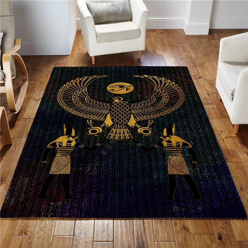 Horus Eye Egypt Anubis Ancient 3D Print Rug Floor Mat Rug Non-slip Mat Dining Room Living Room Soft Bedroom Carpet