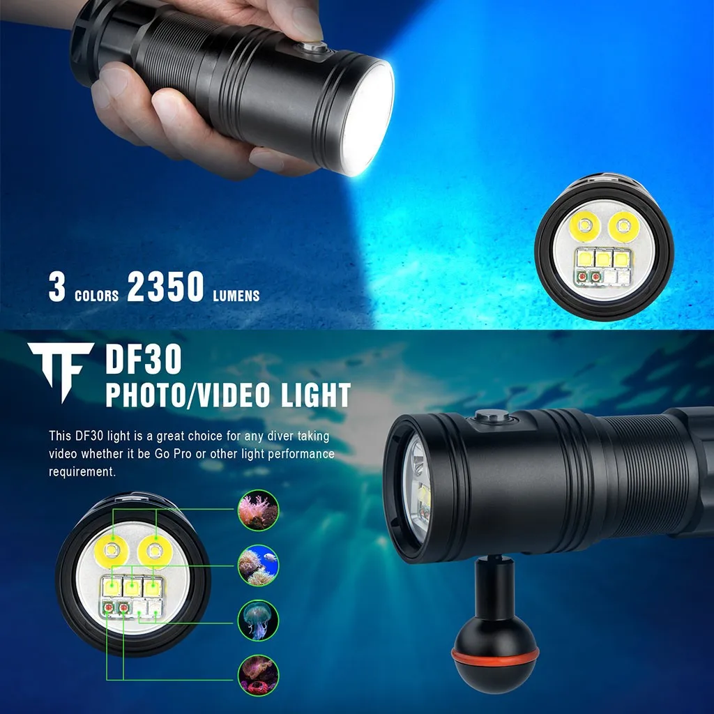 diving led flashlight 18650 battery charger 100m LED Diving Flashlight Torch Scuba Light Lamp Waterproof#4