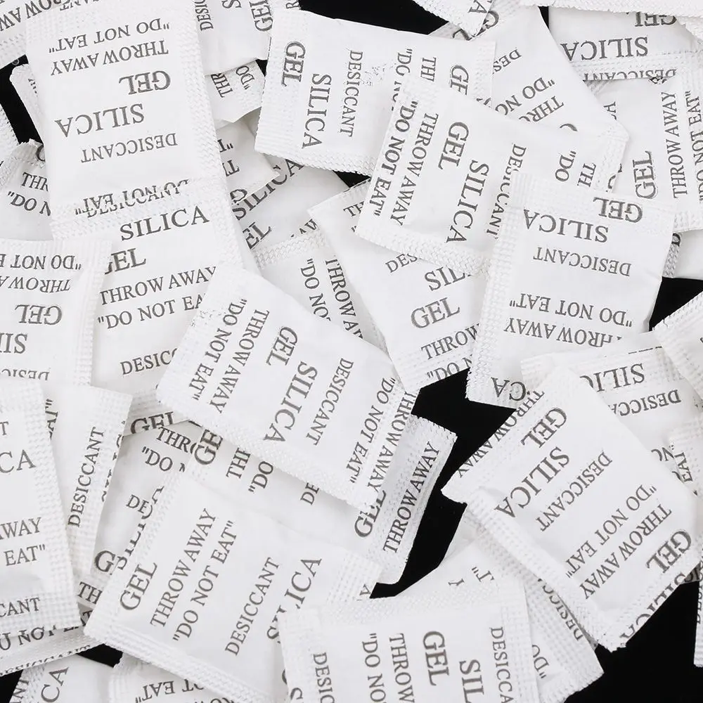 50/100 Packs Non-Toxic Silica Gel Desiccant Damp Moisture Absorber Dehumidifier For Room Kitchen Clothes Food Storage