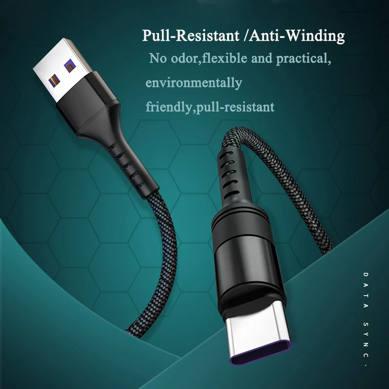 USB кабель 5A супер зарядка 5А быстрая зарядка нейлон type C USB кабель для зарядного устройства провод шнур для huawei P20 P30 mate 20 Honor 10 V10