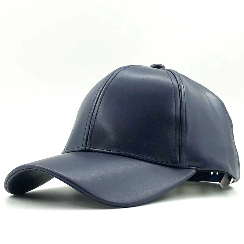 Мужская и Женская бейсбольная Кепка унисекс из искусственной кожи Snapback Открытый регулируемый Дальнобойщик шляпы повседневные мужские кепки от солнца колпачки - Цвет: BLACK