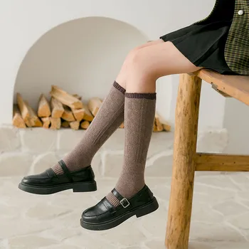 

Preppy Chic High Quality Long Socks Women Pure Color Simple Stretchy Socks Cotton Hipster Soft Fashion Women Socks
