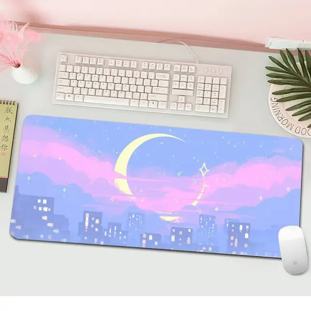 Kawaii Mouse Pad Gamer Pink Computer Mat Cute Office Decor Large Gaming Slipmat Keyboard Pc Accesories 800x300 Mousepad 90x40 Xl 2
