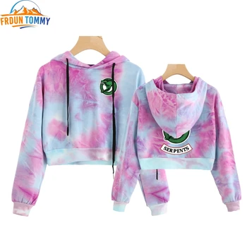 

RIVERDALE hoodies sweatshirt sexy Lovely crop top hoodies RIVERDALE Southside Serpent Print harajuku casual hoodies sweatshirts