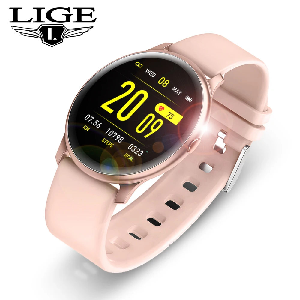 

LIGE New color Screen Smart Watch Heart rate Blood Pressure IP67 Waterproof ladies Men Multifunctional Sports Smartwatch + box