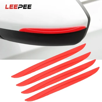 

LEEPEE 4PCS/Set Car Door Edge Protector Rearview Mirror Protection Sticker Scrape Guard Bumper Guards Anti-scratch Strip Styling