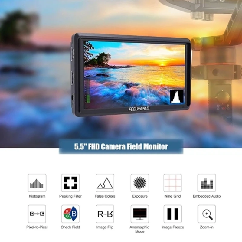 FEELWORLD FW568 5,5 дюймов камера поле DSLR монитор маленький Full HD 4K HDMI 1920x1080 ips видео фокус помощь для sony Nikon Canon