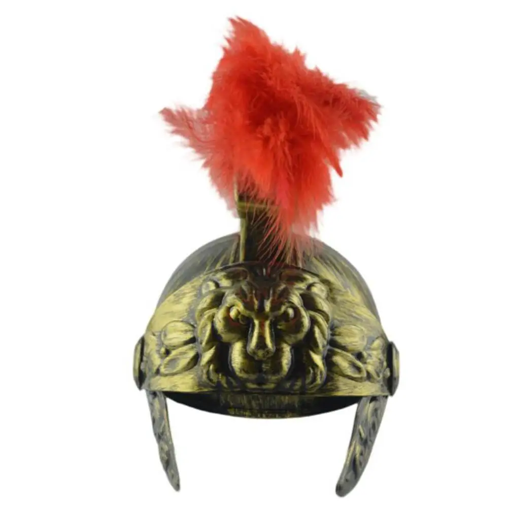 Хэллоуин-шлем пластиковый самурайский шлем спартанская шляпа Средневековый Древний Римский винтажный шлем перо Лев Кепка вечерние