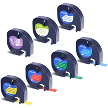 

Compatible for DYMO LetraTag Plus LT-100T LT-100H Plastic Paper Fabric Tape Labels 91331 91330 White Clear Blue Red Yellow Green
