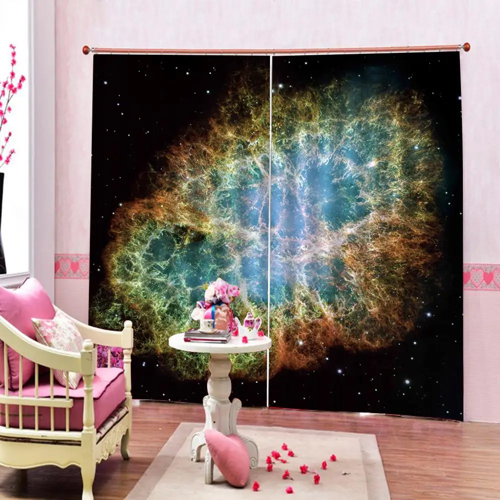 Psychedelic Cosmic Starry Sky тканевые оконные шторы для гостиной спальни занавески 2 панели