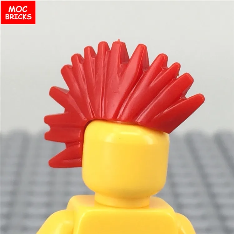 1027A 10 шт./партия, MOC мужские волосы, черные короткие волосы, коричневые длинные волосы, модель, фигурка, игрушка для детей, развивающие строительные блоки, собранные игрушки - Цвет: 1027A