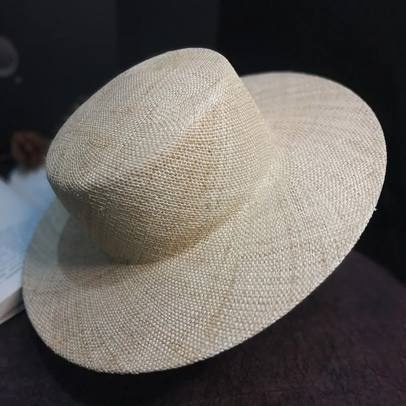 style3-hat base Классическая Летняя женская шляпа ручной работы, классная тканая соломенная шляпа, мягкая фетровая шляпа, стильная пляжная шляпа от солнца, бежевая черная лента, плоская кепка, Кентукки Дерби - Цвет: style3-hat base