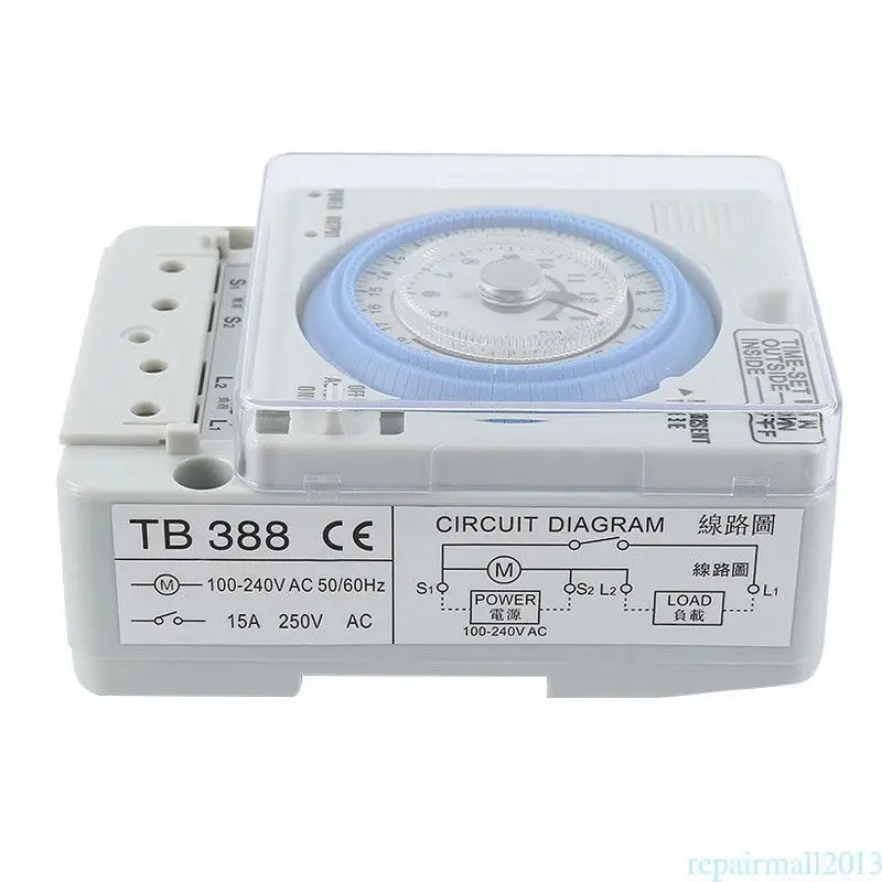 TB-388 прямоугольник 15 минут/96 раз переключатель таймера без батареи