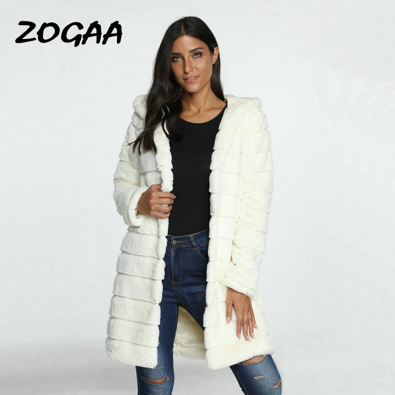 

ZOGAA Faux Fur Coat Winter Women 2019 Fashion Casual Warm Slim Long Sleeve Faux Fox Fur Coat Winter Jacket Women casaco feminino