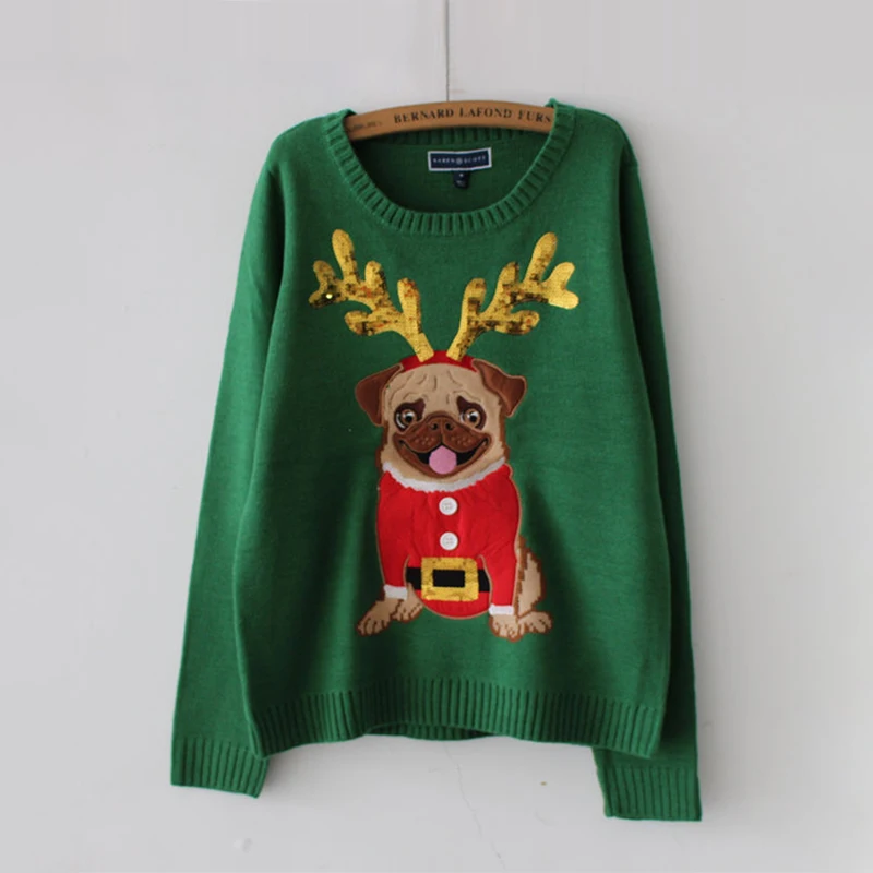 sueter navideño pug