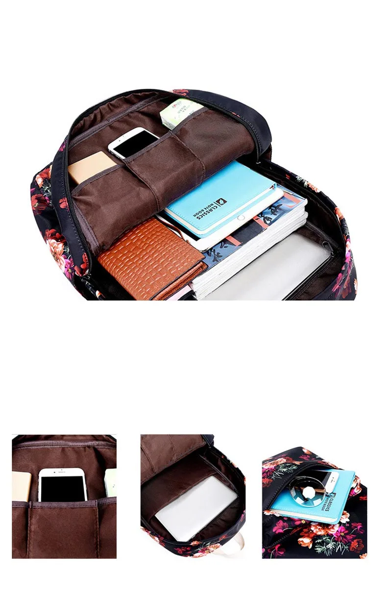 Национальный стиль, устойчивый набор рюкзаков для женщин, цветочный принт, женский рюкзак для ноутбука, школьная сумка для колледжа, для девочек-подростков, сумка для книг