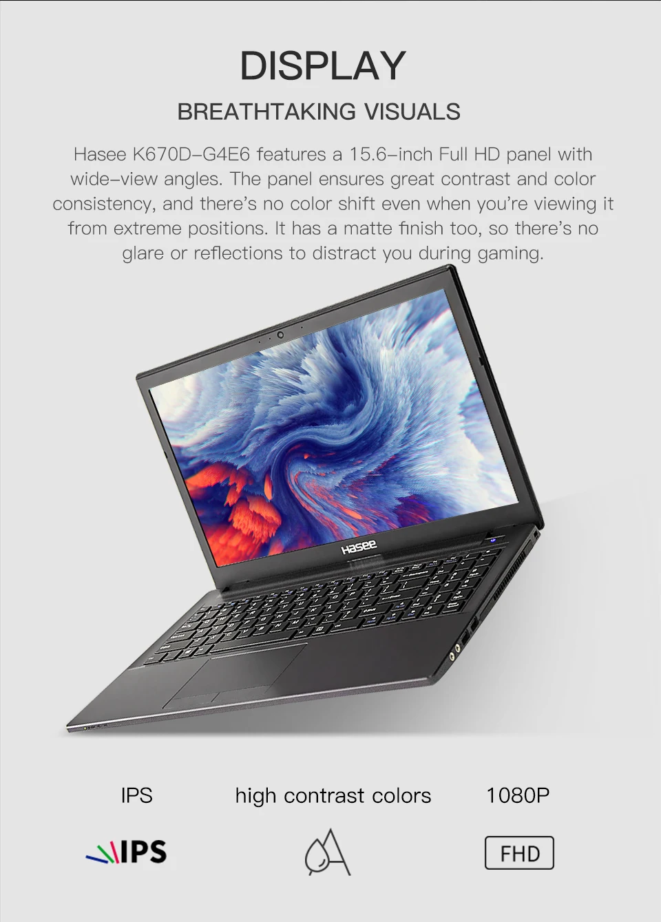 Ноутбук hasee K670D-G4E6 для игр(Intel 9Gen G5420+ GTX1050 4G/8G ram/256G SSD/15,6 ''ips) настольный ноутбук hasee