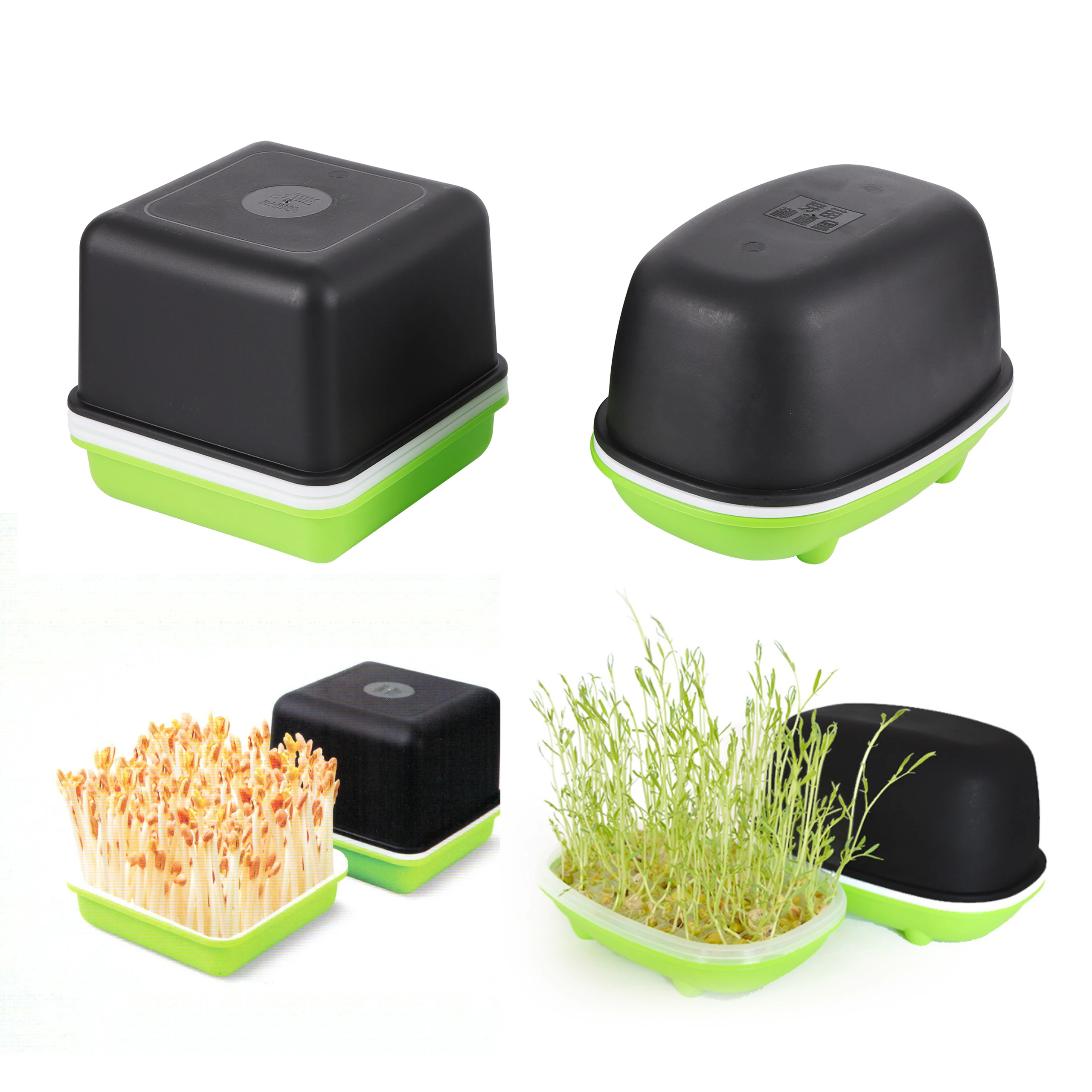 1 Pc Seed Sprout Tray Hydroponic Peanut Sprout Box Bean Pea Wheat Seedling Sprouter Tray Grow Germination Soilless Planting Pot