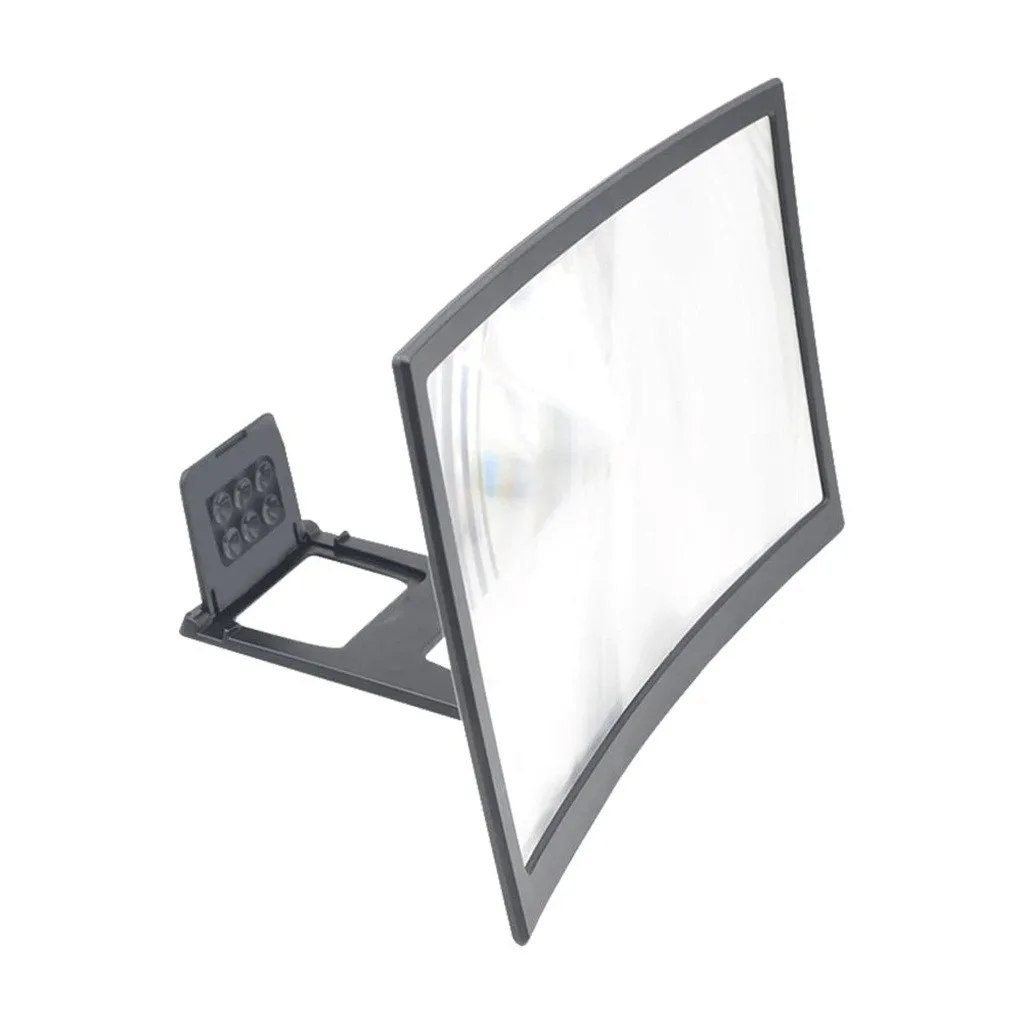 12 дюймовый мобильного телефона изогнутое видео Экран усилитель 3D HD лупа Стенд держатель - Цвет: Черный