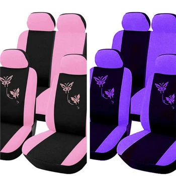 

General Car Seat Cover Set Butterfly Pattern Car Seat Cover Front Rear Car Interior Accessory Universal Seat Cover Protector