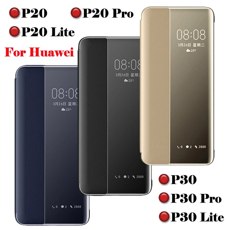 P 30 Защитный чехол для huawei p30 p20 p 20 светильник pro lite folio откидная крышка 20 p 30 p p30pro Роскошный чехол для телефона с сенсорным окном