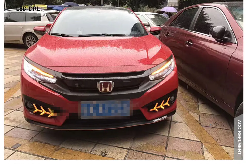 Светодиодный Габаритные огни для Honda Civic- высокая яркость светодиодный руководство DRL светодиодный туман светильник с сигнальные лампы светильник