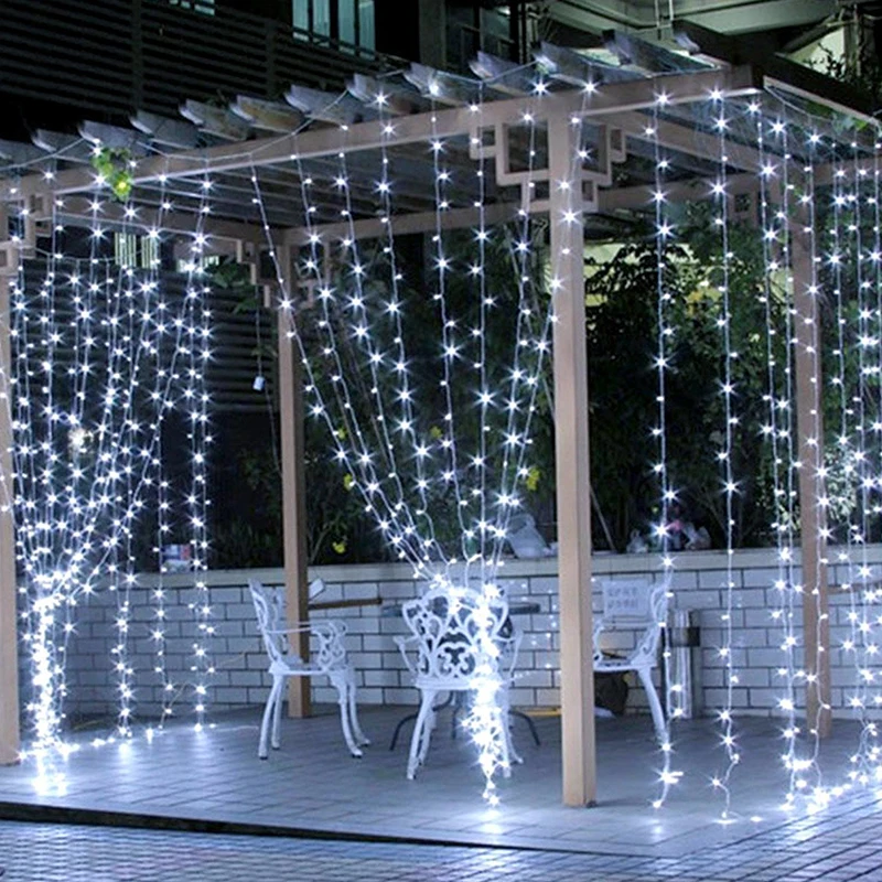 Solar LED String Fairy Lights Curtain Garland For Christmas Wedding Home Party  Light Outdoor Decoration