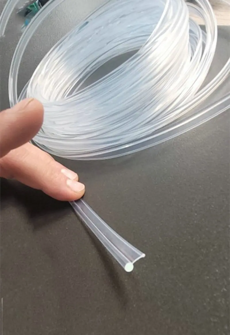 Dia.3mm T-type Invisible Skirt Side Glow Fiber Optical Cable DIY w/Skirt Wing Car interior Pickup light RGB lighting Decoration