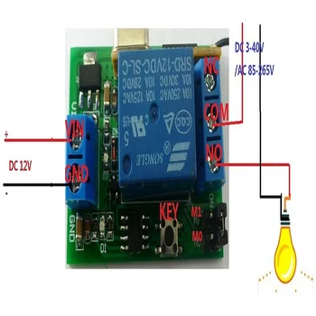 

DC12V 433MHz Transmitter Control Delay Relay Receiver Kits PT2262 transmitter module and 4 pcs 1 channels relay switch