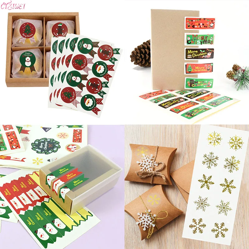 5Sheet Vintage Christmas Theme Series Snowflake Badge Design DIY Multifunction Seal Sticker Gift Sticker Gift Label Gift Sticker