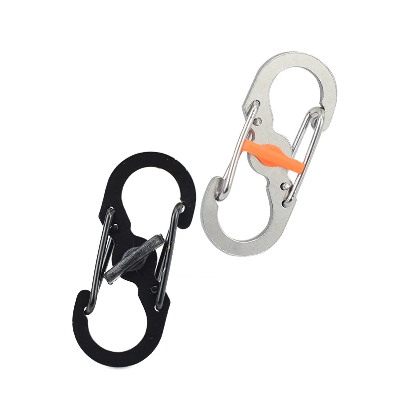 

2PCS Mini SF Spring Backpack Clasps Climbing Carabiners EDC Keychain Camping Bottle Hooks Paracord Tactical Survival Gear