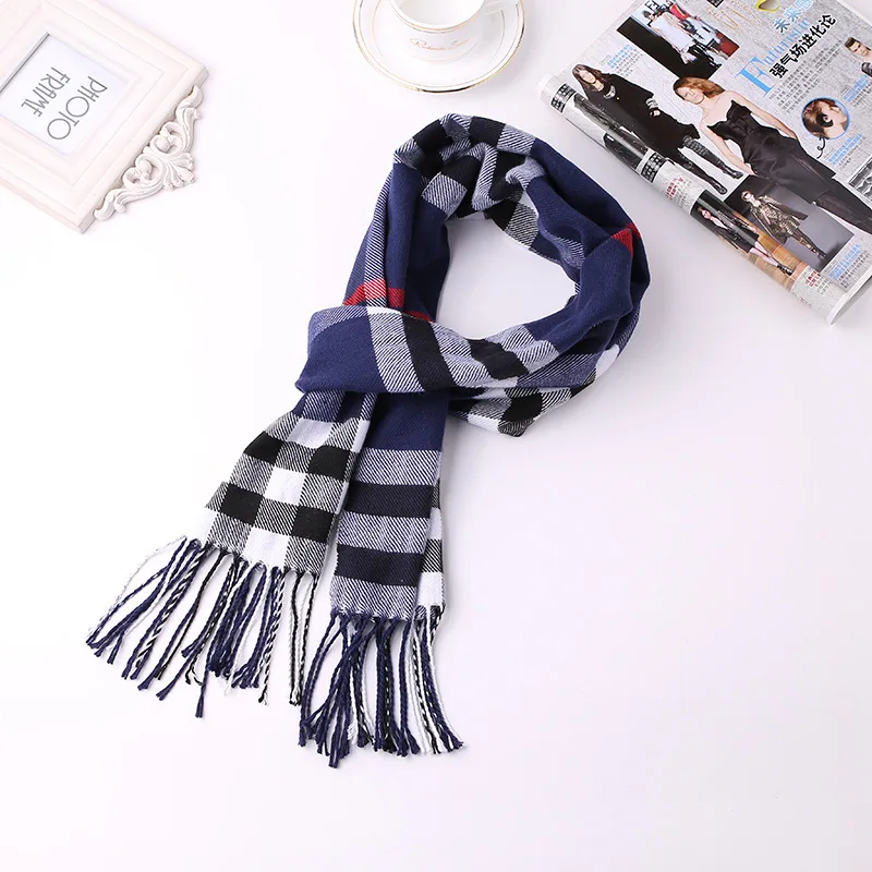 Осенне-зимний модный Британский клетчатый двусторонний бархатный шарф-шаль двойного назначения, теплый шарф для мужчин и женщин, универсальный шарф - Цвет: style 4
