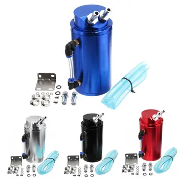 

Universal 700ML Aluminum Racing Oil Catch Tank/Can Round Can Reservoir Turbo Oil Catch Can Oil Inlet 10mm Total Length 163mm