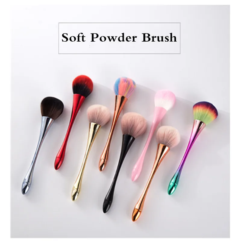 

2019 Soft Powder Brush Makeup Brushes Blush Foundation Round Aluminum Make Up Brushes Cosmetics Blush Face Makeup Beauty