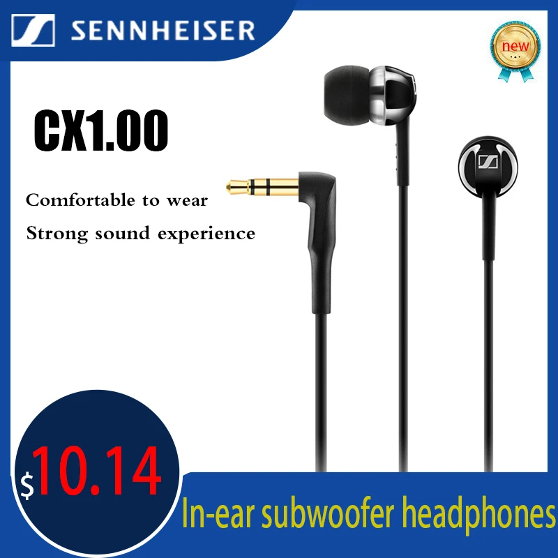 

Sennheiser CX 1.00 3.5mm Wired Headset Stereo Earphones for iPhone Androd Music Game Sport Earbuds HIFI Deep Bass Headphones