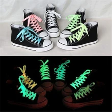 Светящиеся шнурки светится в темноте Цвет флуоресцентная обувь на шнурках; спортивная обувь на плоской подошве с украшением; цвета шнурков новейший